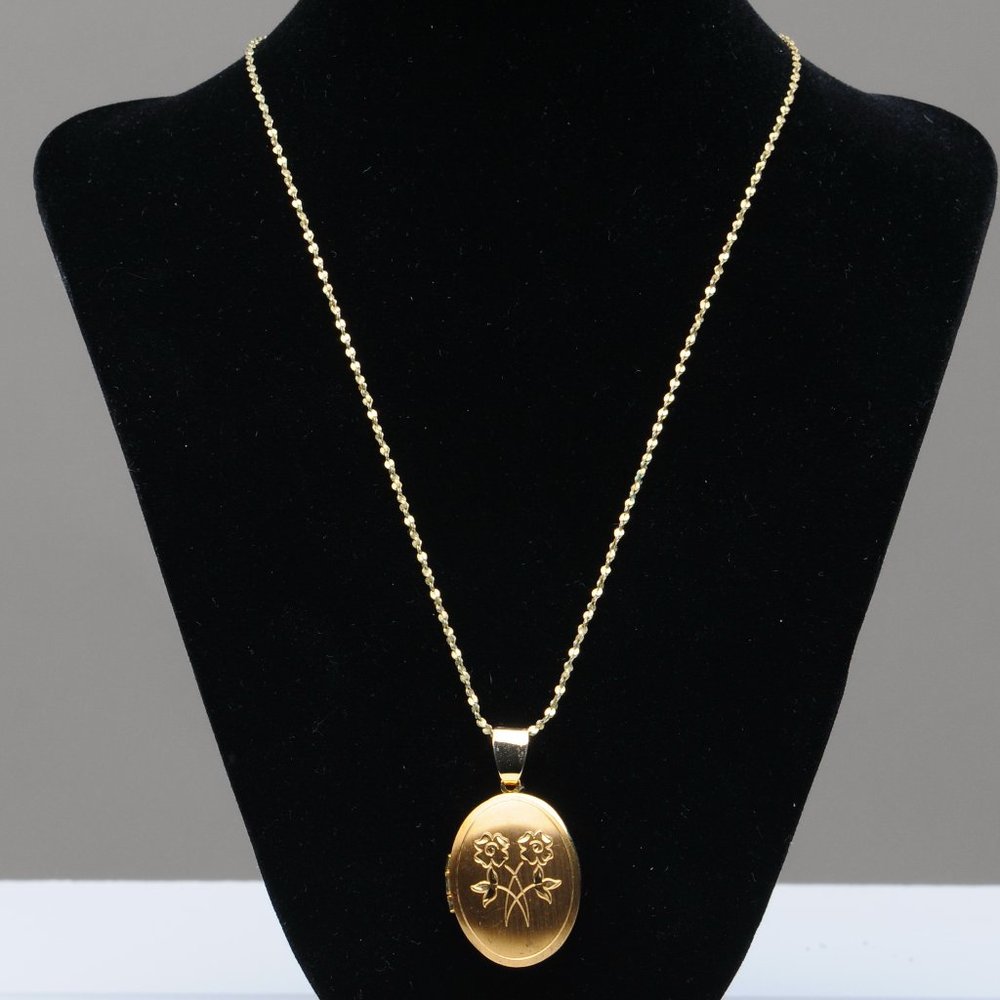 Gold Plated Locket Necklace by American Showcase